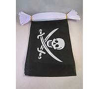 AZ FLAG - Guirlande Drapeau Pirate Jack Rackham - 4 Mètres Avec 20 Petits Drapeaux Pirates - Corsaire De 15x10 cm - Fanion 100% Polyester - 40g