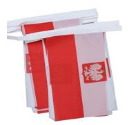 AZ FLAG - Guirlande Drapeau Pologne avec Aigle - 4 Mètres Avec 20 Petits Drapeaux Polonais De 15x10 cm - Fanion 100% Polyester - 40g