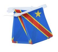 AZ FLAG - Guirlande Drapeau République Démocratique du Congo - 12 Mètres Avec 20 Drapeaux Congolais De 45x30 cm - Fanions 100% Polyester - 200g