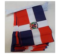 AZ FLAG - Guirlande Drapeau République Dominicaine - 12 Mètres Avec 20 Drapeaux Dominicain De 45x30 cm - Fanions 100% Polyester - 200g