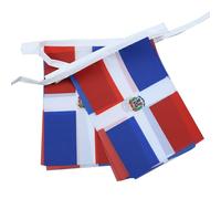AZ FLAG - Guirlande Drapeau République Dominicaine - 6 Mètres Avec 20 Fanions Dominicain De 21x14 cm - Petits Drapeaux 100% Polyester - 60g