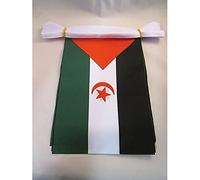 AZ FLAG - Guirlande Drapeau Sahara Occidental - 6 Mètres Avec 20 Fanions Sahraoui De 21x14 cm - Petits Drapeaux 100% Polyester - 60g