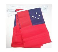 AZ FLAG - Guirlande Drapeau Samoa - 12 Mètres Avec 20 Drapeaux Samoan De 45x30 cm - Fanions 100% Polyester - 200g