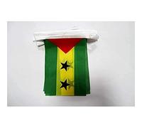AZ FLAG - Guirlande Drapeau Sao Tomé-et-Principe - 6 Mètres Avec 20 Fanions Santoméen De 21x14 cm - Petits Drapeaux 100% Polyester - 60g