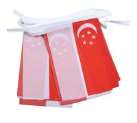 AZ FLAG - Guirlande Drapeau Singapour - 6 Mètres Avec 20 Fanions Singapourien De 21x14 cm - Petits Drapeaux 100% Polyester - 60g