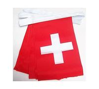 AZ FLAG - Guirlande Drapeau Suisse - 4 Mètres Avec 20 Petits Drapeaux Helvétique De 15x10 cm - Fanion 100% Polyester - 40g