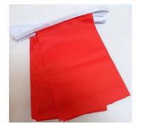 AZ FLAG - Guirlande Drapeau Unicolore Rouge - 6 Mètres Avec 20 Fanions De Couleur Rouge De 21x14 cm - Petits Drapeaux 100% Polyester - 60g