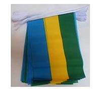 AZ FLAG Guirlande Gabon 6 m 20 drapeaux Polyester Léger 21x15 cm