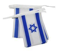 AZ FLAG Guirlande Israël 6 m 20 drapeaux Polyester Léger 21x15 cm
