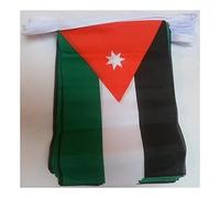 AZ FLAG Guirlande Jordanie 12 m 20 drapeaux Polyester Léger 45x30 cm