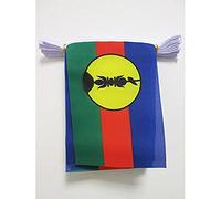 AZ FLAG Guirlande Nouvelle Calédonie 6 m 20 drapeaux Polyester Léger | Usage intérieur et extérieur Guirlande de drapeaux néo-calédonien drapeaux cousus sur un ruban renforcé