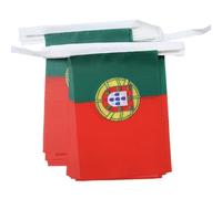AZ FLAG Guirlande Portugal 6 m 20 drapeaux Polyester Léger 21x15 cm | Usage intérieur et extérieur Guirlande de drapeaux portugais drapeaux cousus sur un ruban renforcé
