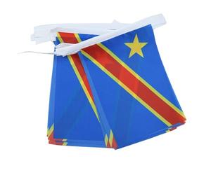 AZ FLAG Guirlande République Démocratique du Congo 12 m 20 drapeaux