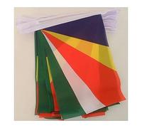 AZ FLAG Guirlande Seychelles 6 m 20 drapeaux Polyester Léger 21x15 cm | Usage intérieur et extérieur Guirlande de drapeaux seychellois drapeaux cousus sur un ruban renforcé