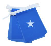 AZ FLAG Guirlande Somalie 6 m 20 drapeaux Polyester Léger 21x15 cm | Usage intérieur et extérieur Guirlande de drapeaux somalien Soomaaliya drapeaux cousus sur un ruban renforcé