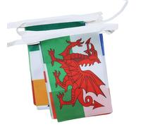AZ FLAG Guirlande Tournoi des 6 nations Rugby 4 m 6 drapeaux | Usage intérieur et extérieur Guirlande de drapeaux drapeaux cousus sur un ruban renforcé polyester léger