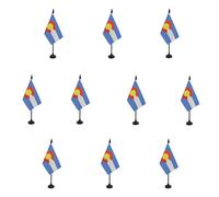 AZ FLAG - Lot de 10 Drapeau De Table Colorado - 15x10 cm - 10 Mini Drapeaux Etat Américain - Usa - Etats-Unis De Bureau 100% Polyester Avec Hampe De 25cm Et Socle En Plastique Noir