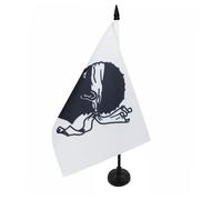 AZ FLAG - Lot de 10 Drapeau De Table Corse 21x14 cm - 10 Petits Drapeaux Province Corse De Bureau 100% Polyester Avec Hampe De 25cm Et Socle En Plastique Noir