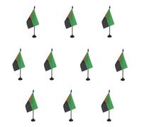 AZ FLAG - Lot de 10 Drapeau De Table Martinique indépéndantiste - 15x10 cm - 10 Mini Drapeaux Nationaliste Martiniquais De Bureau 100% Polyester Avec Hampe De 25cm Et Socle En Plastique Noir