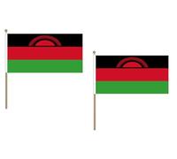AZ FLAG - Lot de 10 Drapeau Malawi Ancien - 45x30 cm - Pack de 10 Drapeaux Malawite 100% Polyester Avec Hampe en Bois 60 cm