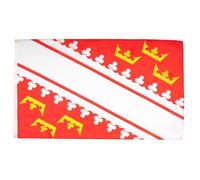 AZ FLAG Lot de 10 Drapeaux Alsace 150x90 cm Polyester 100D 2 Œillets | Usage intérieur et extérieur Drapeau décoratif alsacien coutures doubles et bords renforcés avec œillets métalliques