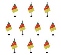 AZ FLAG Lot de 10 Drapeaux de Table Cameroun 15x10 cm Socle Plastique