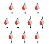 AZ FLAG Lot de 10 Drapeaux de Table Chili 15x10 cm Socle Plastique