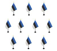 AZ FLAG Lot de 10 Drapeaux de Table Estonie 15x10 cm Socle Plastique