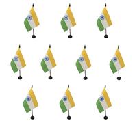 AZ FLAG Lot de 10 Drapeaux de Table Inde 15x10 cm Socle Plastique