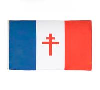 AZ FLAG Lot de 10 Drapeaux France libre 1940-1944 150x90 cm 2 Œillets