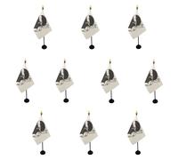 AZ FLAG - Lot de 10 Mini Drapeau Corse De Table - 15x10 cm - 10 Drapeaux Province Corse De Bureau 100% Polyester Avec Hampe Point Dorée