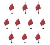 AZ FLAG - Lot de 10 Mini Drapeau Qatar De Table - 15x10 cm - 10 Drapeaux Qatarien De Bureau 100% Polyester Avec Hampe Point Dorée