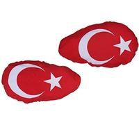 AZ FLAG - Lot de 2 Drapeau de Rétroviseur Turquie - Pack de 2 Drapeaux Turc Pour Voiture - Taille Unique