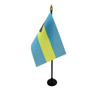 AZ FLAG - Mini Drapeau Bahamas De Table - 15x10 cm - Drapeau Bahaméen De Bureau 100% Polyester Avec Hampe Pointe Dorée 25cm