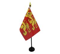 AZ FLAG - Mini Drapeau Basse-Normandie De Table - 15x10 cm - Drapeau Bas-Normand De Bureau 100% Polyester Avec Hampe Pointe Dorée 25cm