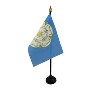 AZ FLAG - Mini Drapeau Comté de Yorkshire De Table - 15x10 cm - Drapeau De Yorkshire New De Bureau 100% Polyester avec Hampe Pointe Dorée 25cm
