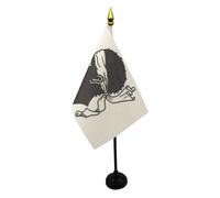 AZ FLAG - Mini Drapeau Corse De Table - 15x10 cm - Drapeau Corse De Bureau 100% Polyester Avec Hampe Pointe Dorée 25cm