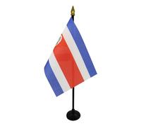 AZ FLAG - Mini Drapeau Costa Rica De Table - 15x10 cm - Drapeau Costaricain De Bureau 100% Polyester Avec Hampe Pointe Dorée 25cm