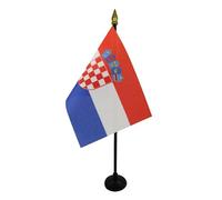 AZ FLAG - Mini Drapeau Croatie De Table - 15x10 cm - Drapeau Croate De Bureau 100% Polyester Avec Hampe Pointe Dorée 25cm
