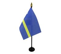 AZ FLAG - Mini Drapeau Curaçao De Table - 15x10 cm - Drapeau Hollandais De Bureau 100% Polyester Avec Hampe Pointe Dorée 25cm