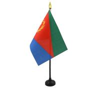 AZ FLAG - Mini Drapeau Erythrée De Table - 15x10 cm - Drapeau Érythréen De Bureau 100% Polyester Avec Hampe Pointe Dorée 25cm
