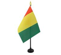 AZ FLAG - Mini Drapeau Guinée De Table - 15x10 cm - Drapeau Guinéen De Bureau 100% Polyester Avec Hampe Pointe Dorée 25cm