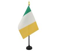 AZ FLAG - Mini Drapeau Irlande De Table - 15x10 cm - Drapeau Irlandais De Bureau 100% Polyester Avec Hampe Pointe Dorée 25cm