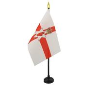 AZ FLAG - Mini Drapeau Irlande du Nord De Table - 15x10 cm - Drapeau Nord Irlandais De Bureau 100% Polyester avec Hampe Pointe Dorée 25cm