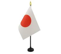 AZ FLAG - Mini Drapeau Japon De Table - 15x10 cm - Drapeau Nippon De Bureau 100% Polyester Avec Hampe Pointe Dorée 25cm