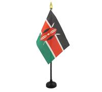 AZ FLAG - Mini Drapeau Kenya De Table - 15x10 cm - Drapeau Kenyan De Bureau 100% Polyester Avec Hampe Pointe Dorée 25cm