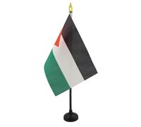 AZ FLAG - Mini Drapeau Palestine De Table - 15x10 cm - Drapeau Palestinien De Bureau 100% Polyester Avec Hampe Pointe Dorée 25cm