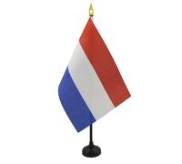 AZ FLAG - Mini Drapeau Pays-Bas De Table - 15x10 cm - Drapeau Hollandais De Bureau 100% Polyester Avec Hampe Pointe Dorée 25cm