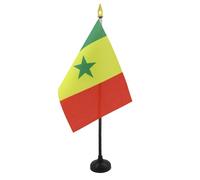 AZ FLAG - Mini Drapeau Sénégal De Table - 15x10 cm - Drapeau Sénégalais De Bureau 100% Polyester avec Hampe Pointe Dorée 25cm