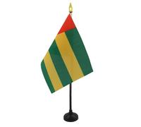 AZ FLAG - Mini Drapeau Togo De Table - 15x10 cm - Drapeau Togolais De Bureau 100% Polyester Avec Hampe Pointe Dorée 25cm